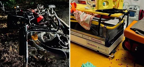 На Берегівщині мотоцикліст врізався у бетонний стовп: чоловік у лікарні
